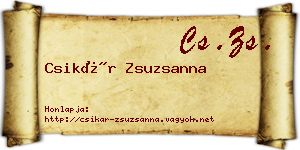 Csikár Zsuzsanna névjegykártya